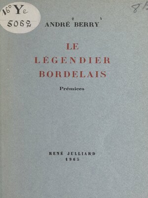 cover image of Le légendier bordelais